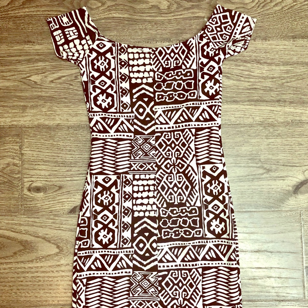 Black and white geometric dress
